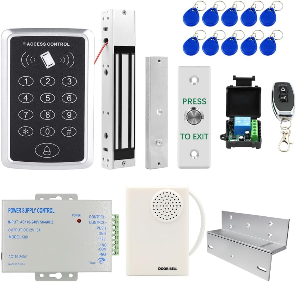 RFID Door Access Control System Kit with Magnetic Lock and Remote
