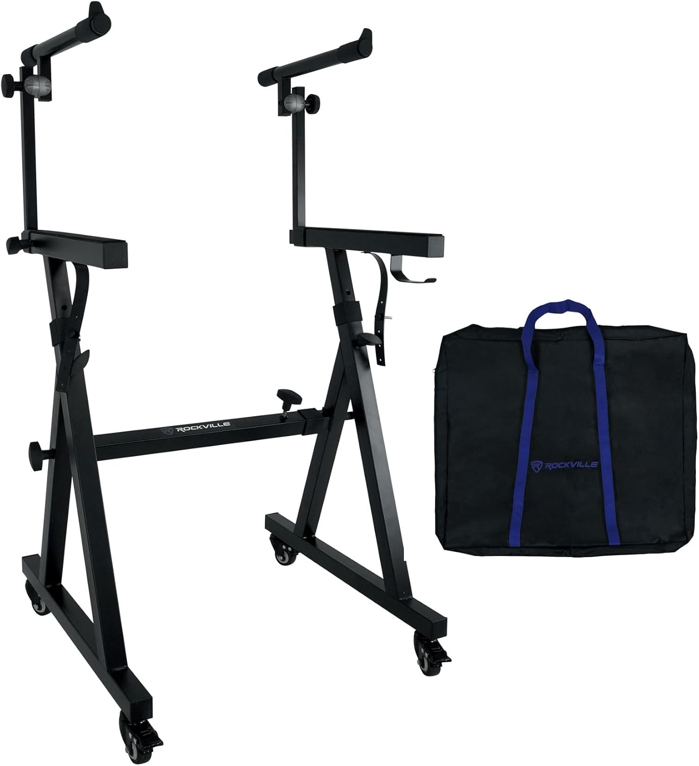 Rockville Z45W Dual Tier Keyboard Stand for Musicians and DJs