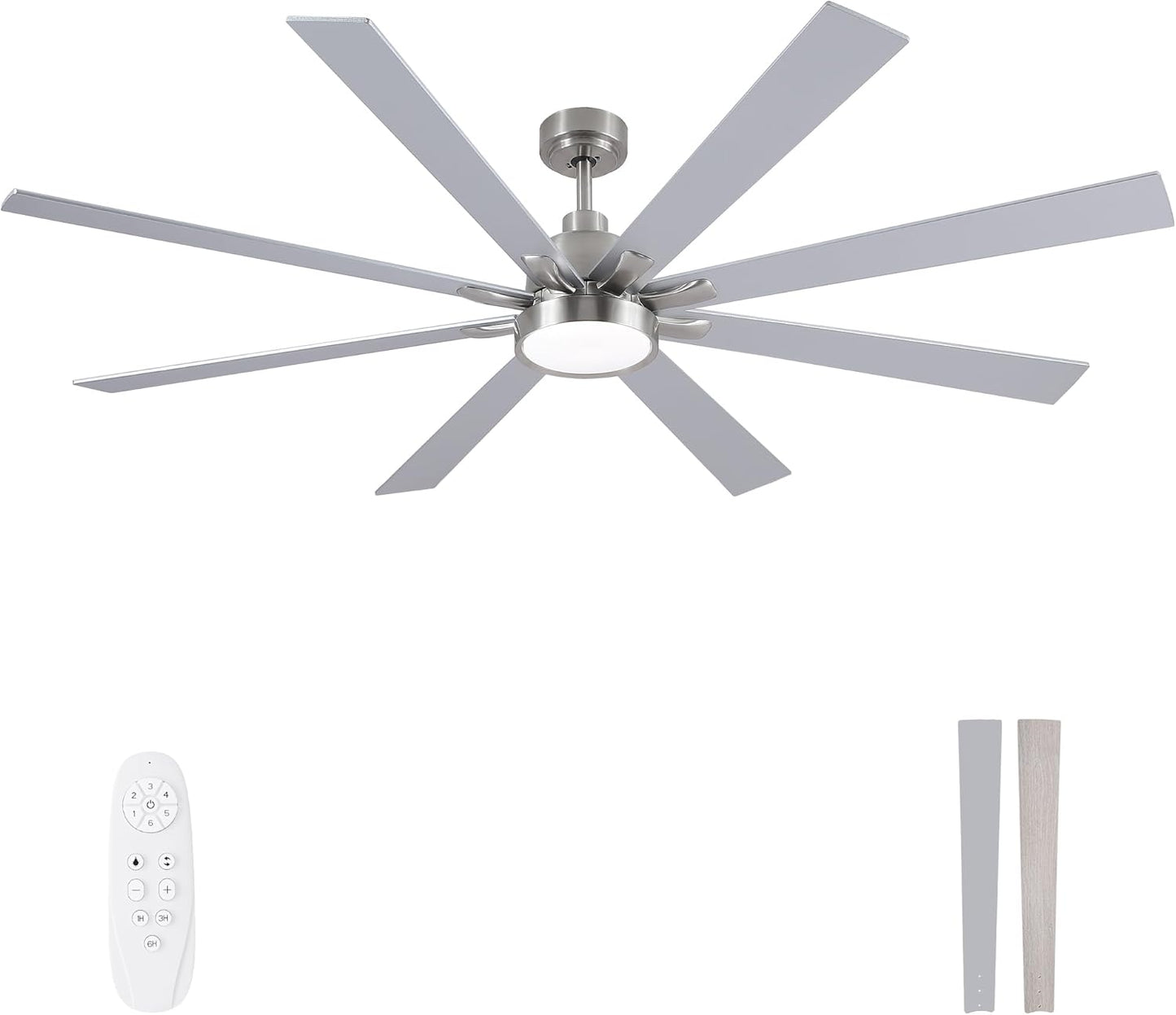 Large 72 Inch Ceiling Fan with Lights and Remote Control Features