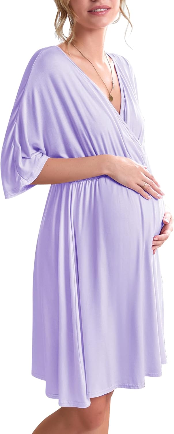 Ekouaer 3 in 1 Labor Delivery Hospital Gown for Maternity