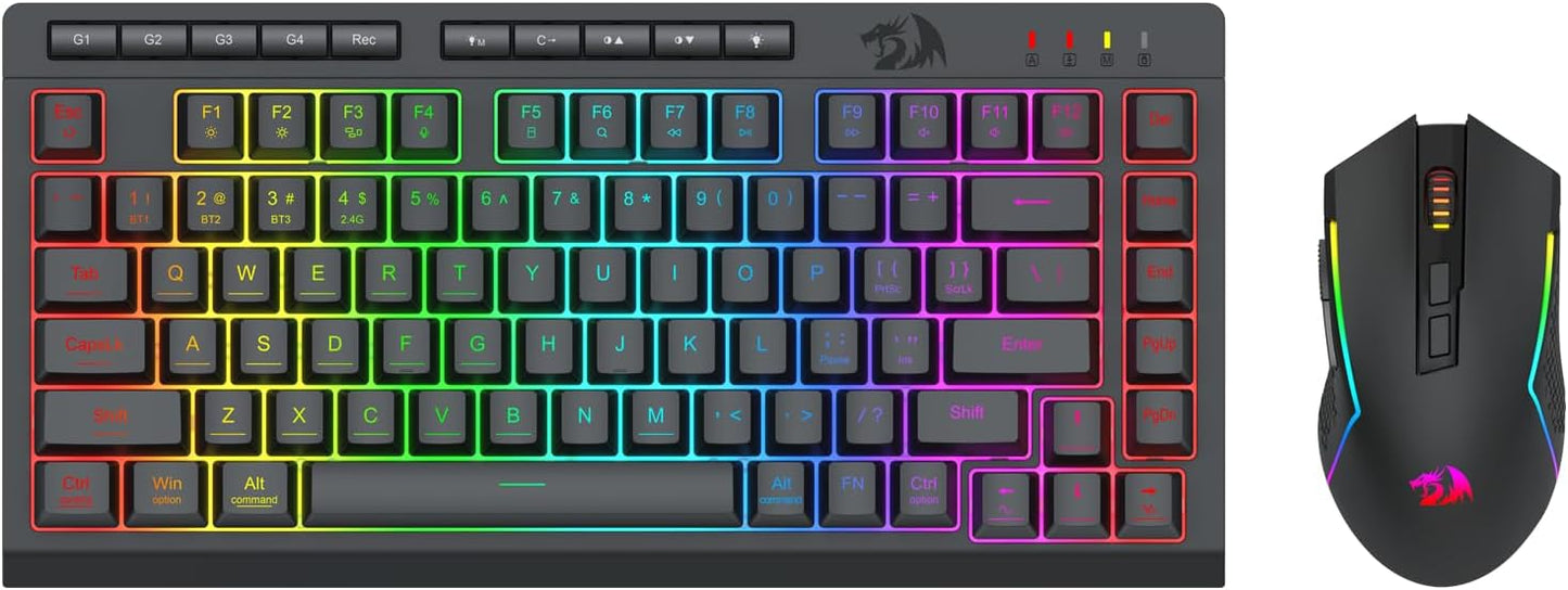 Redragon Wireless Gaming Keyboard and Mouse Combo for Gamers