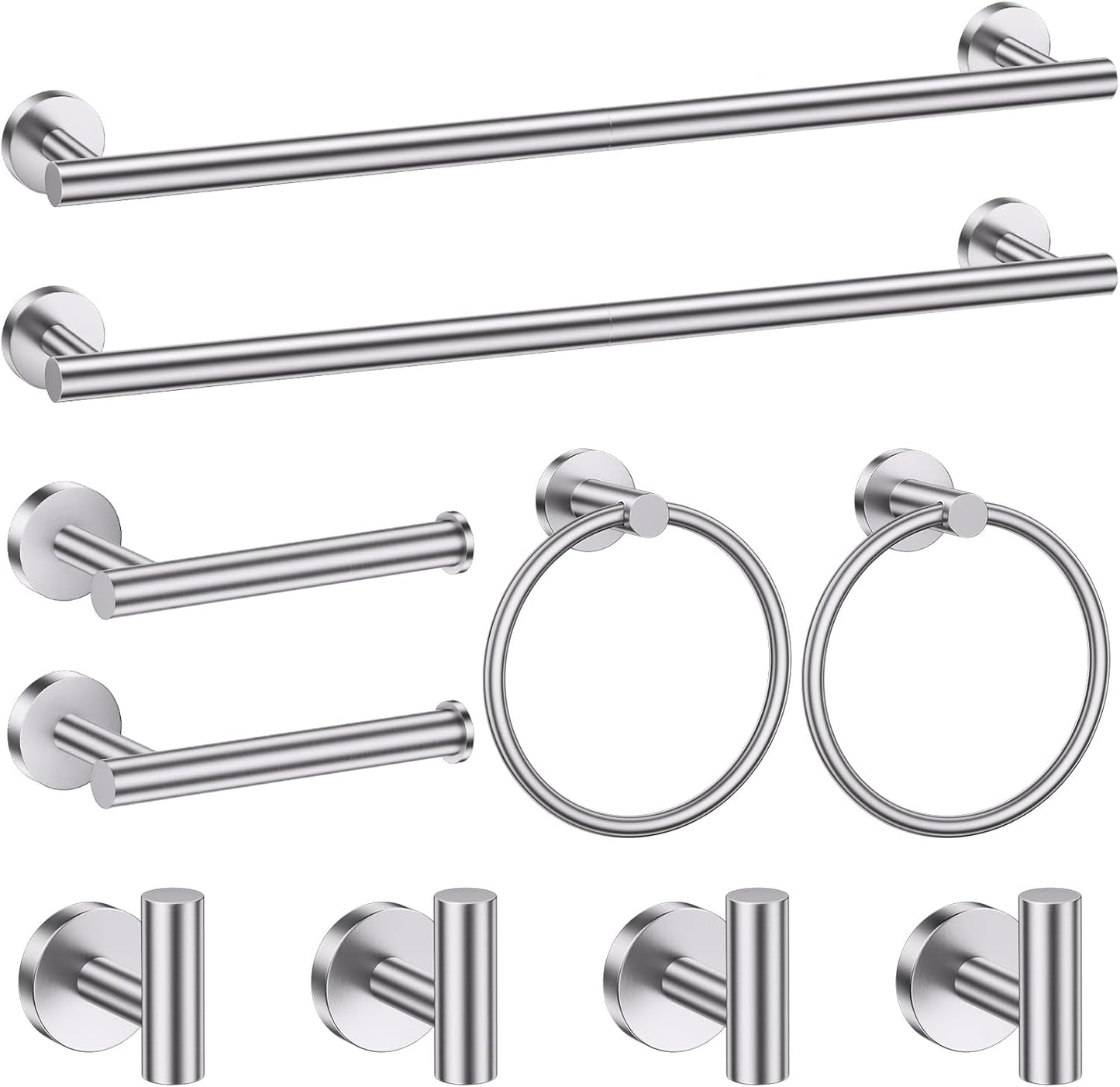10 Pieces Brushed Nickel Bathroom Hardware Set for Modern Spaces