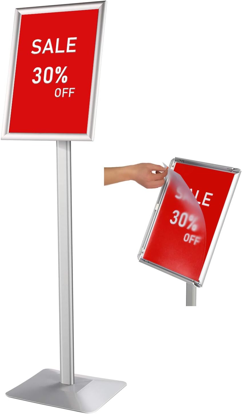 Adjustable Heavy Duty Pedestal Sign Holder for 8.5x11 Posters