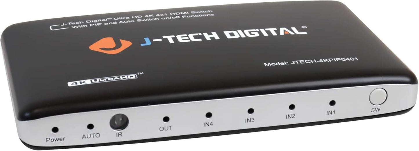 J-Tech Digital 4K@30Hz 4-Port HDMI Switch with PiP Features