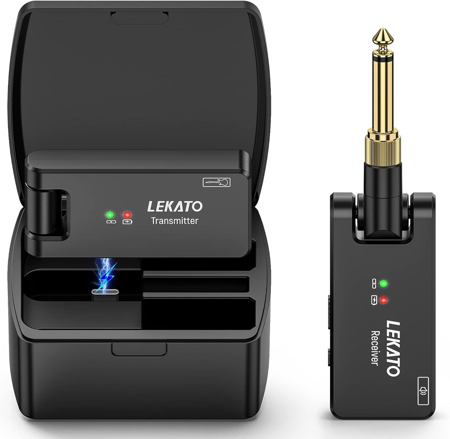 LEKATO Wireless Guitar System with Charging Case for Musicians