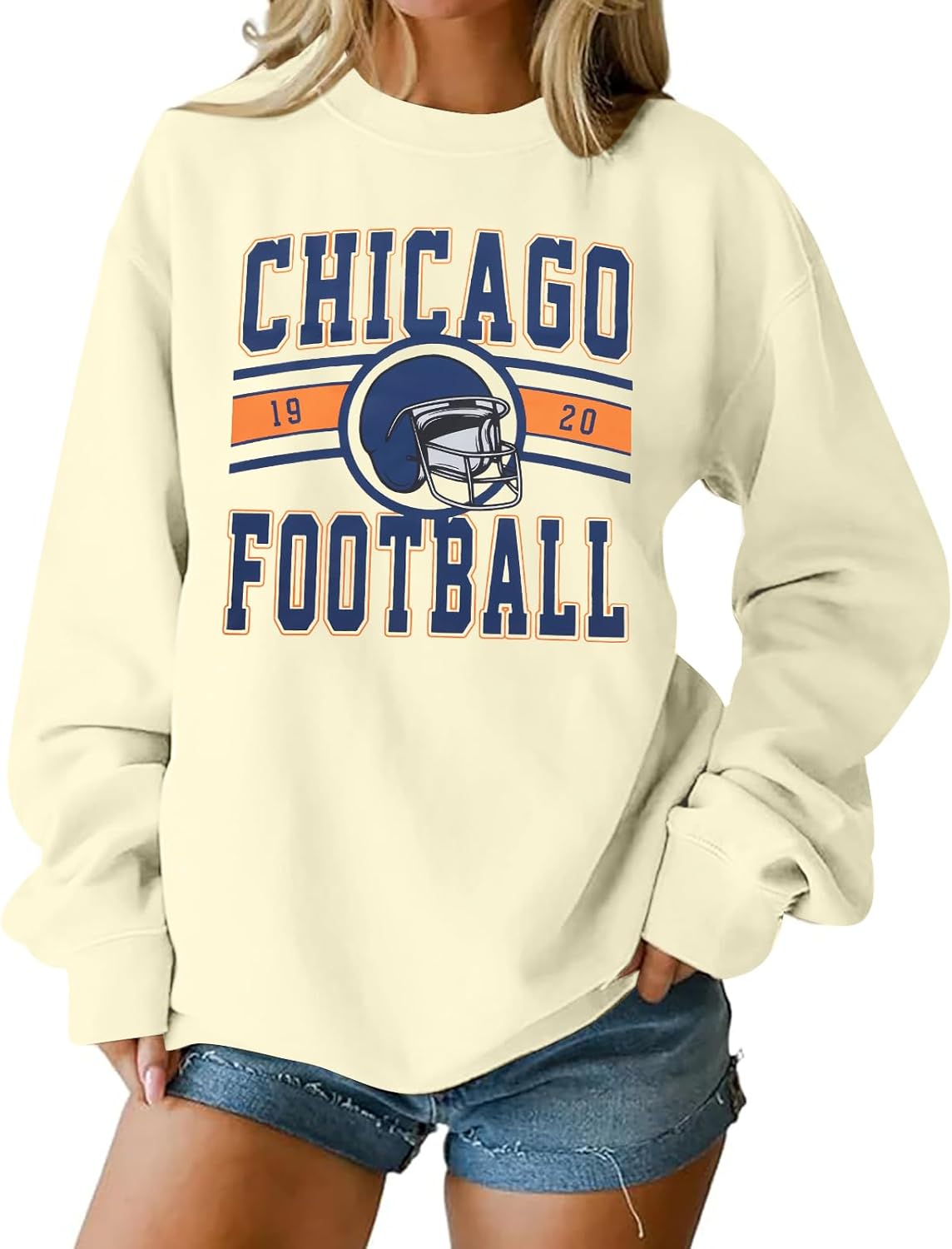 Football Sweatshirt for Women Game Day Fans Long Sleeve Top