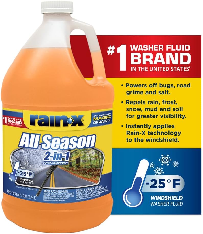 Rain-X All Season 2-In-1 Windshield Washer - Perfect for Winter