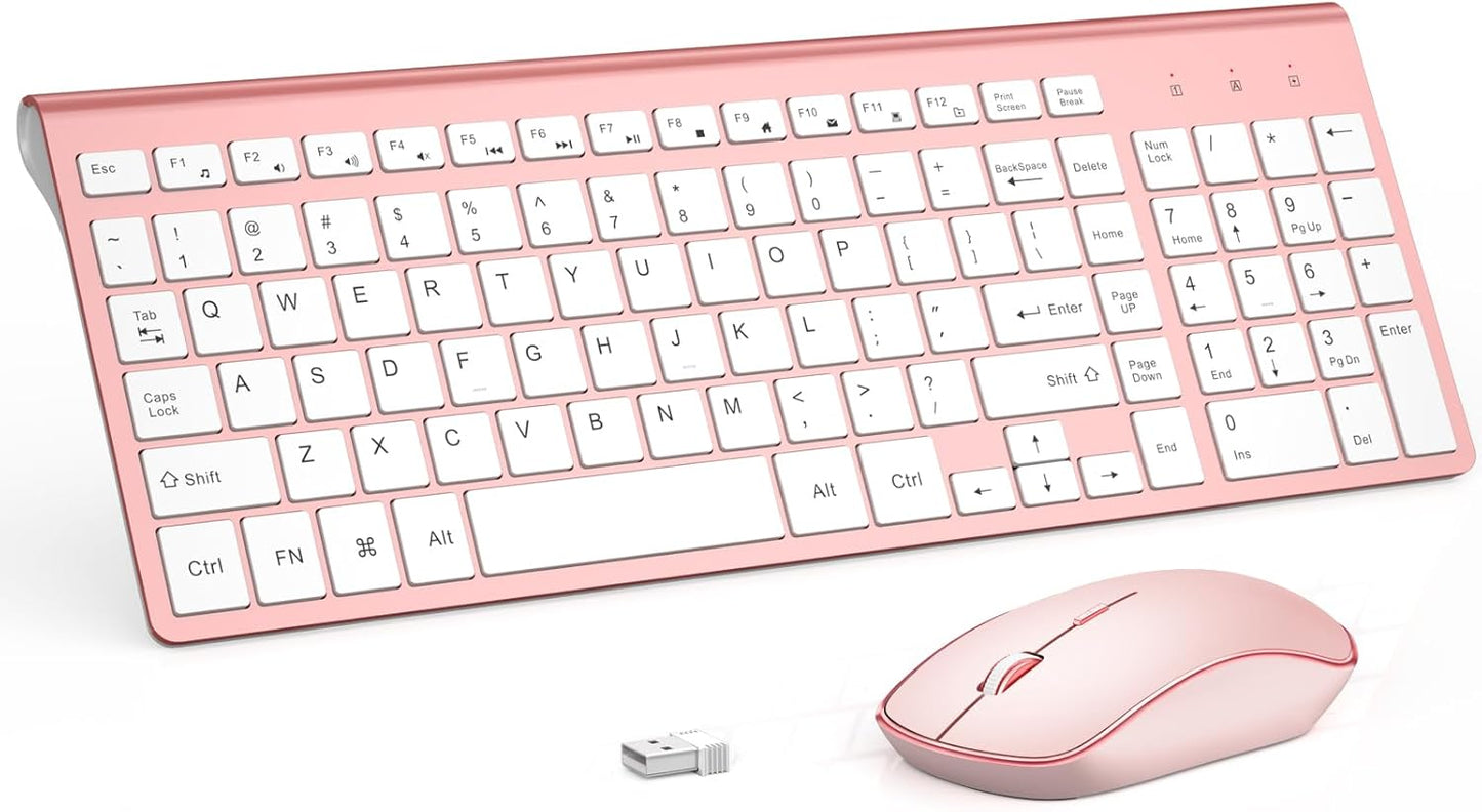JOYACCESS Pink Wireless Keyboard & Mouse Combo