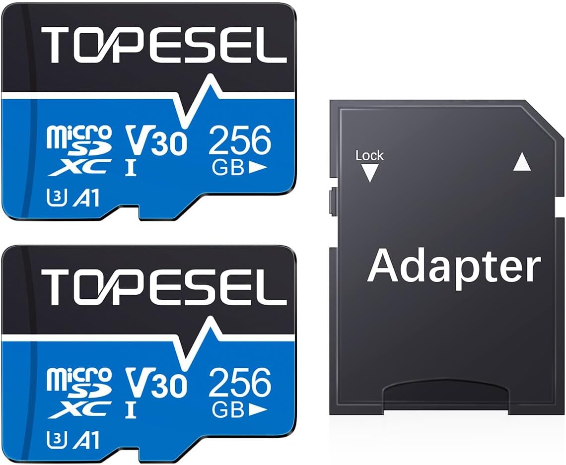 TOPESEL 256GB Micro SD Card 2 Pack for 4K Video Recording