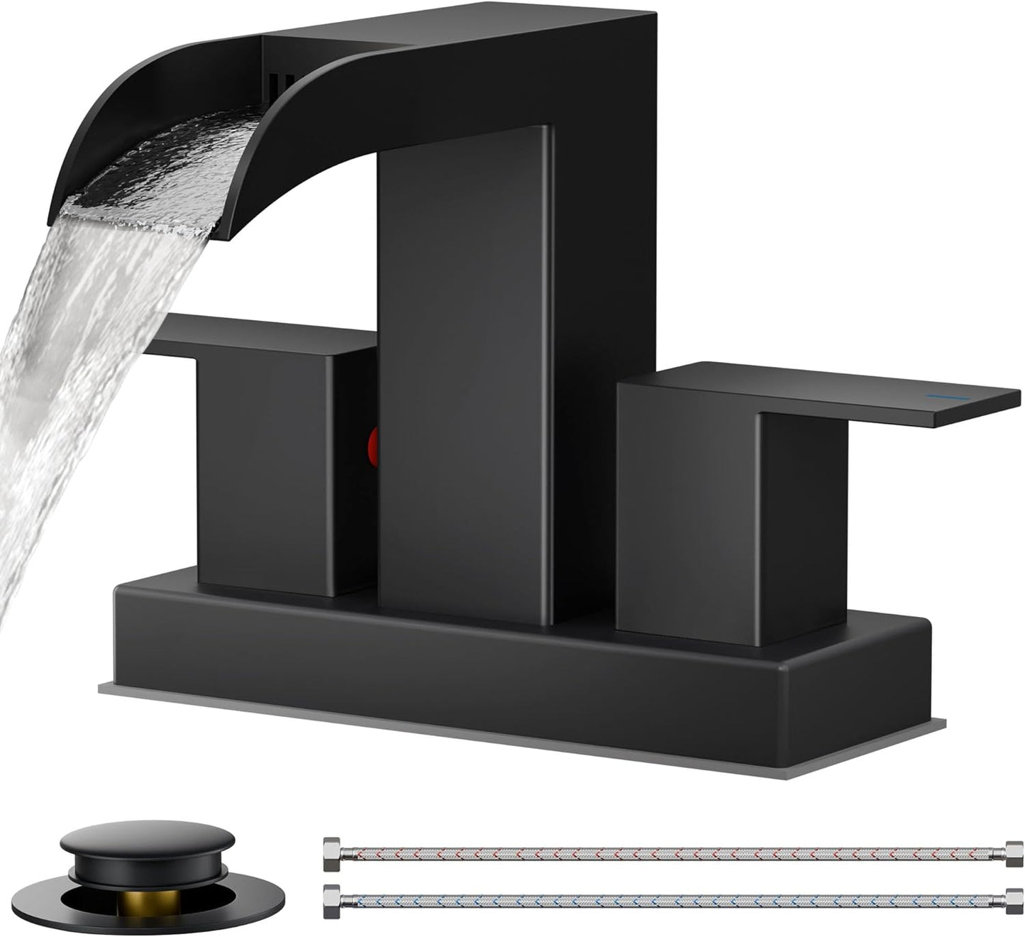 FORIOUS Square Black Bathroom Faucets for Stylish Sinks