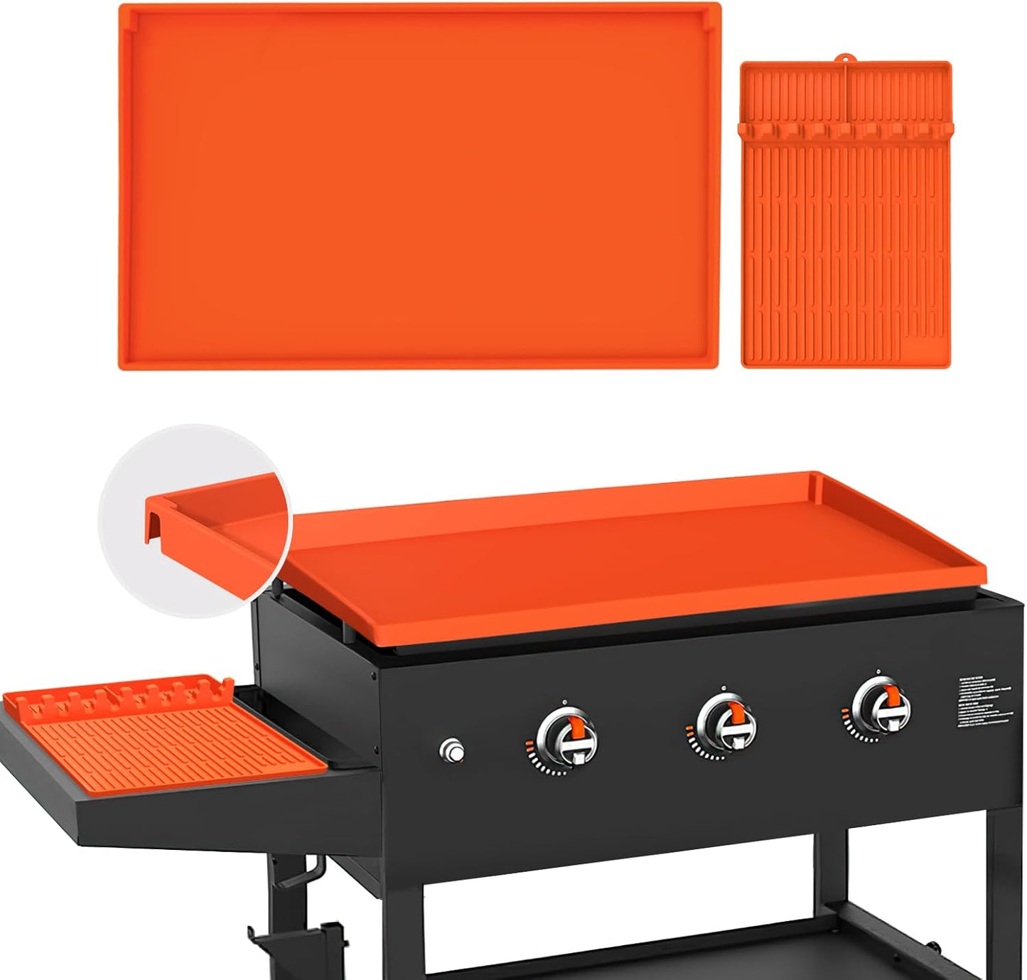 Full-Edge 28in Blackstone Silicone Griddle Cover with Spatula Mat