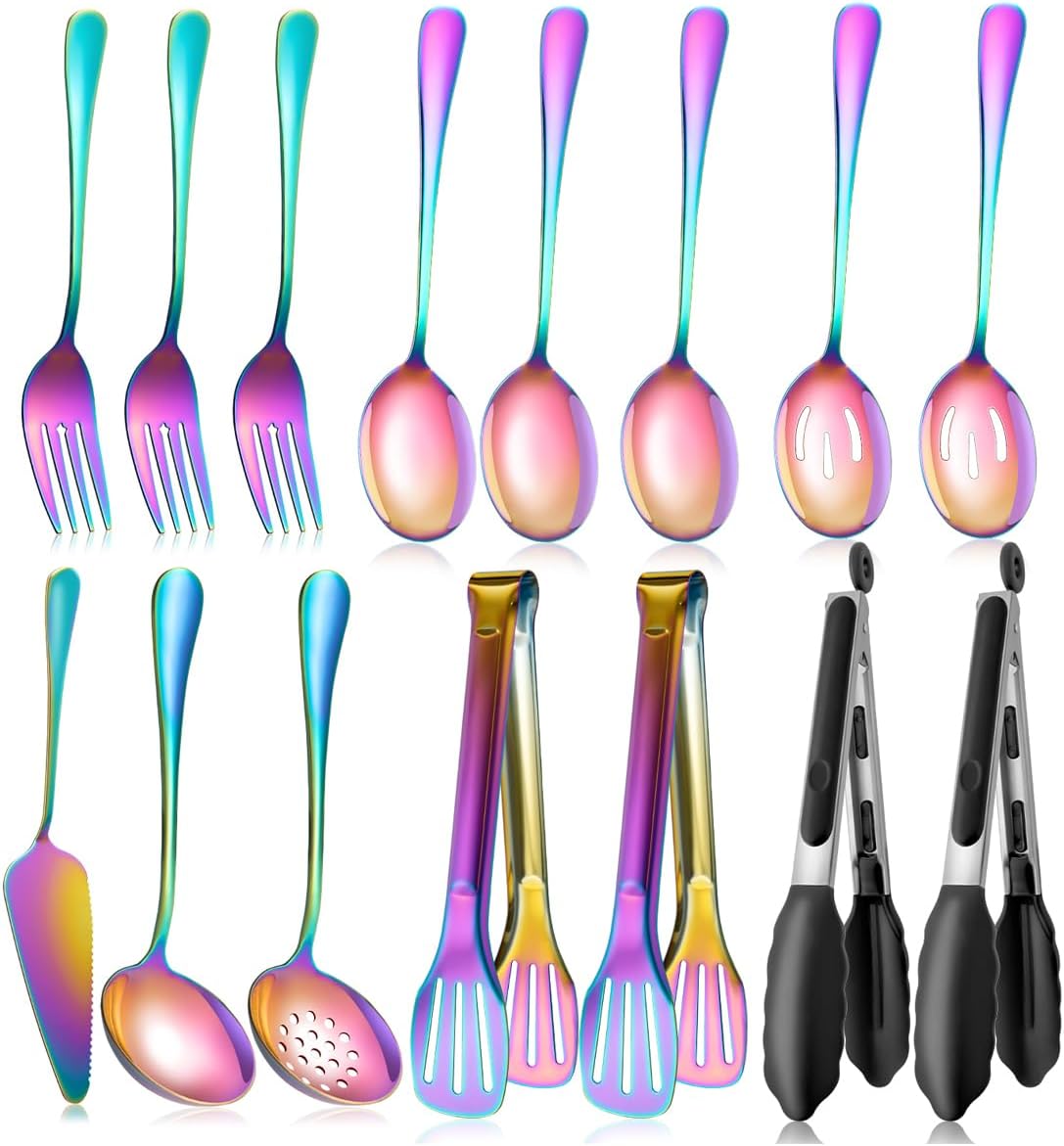 Rainbow Serving Utensils Set for Parties and Catering Needs