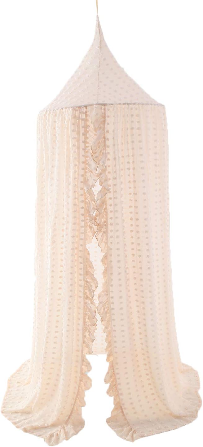 Wonder Space Fairy Princess Bed Canopy - Dreamy Pom Pom Lace Net