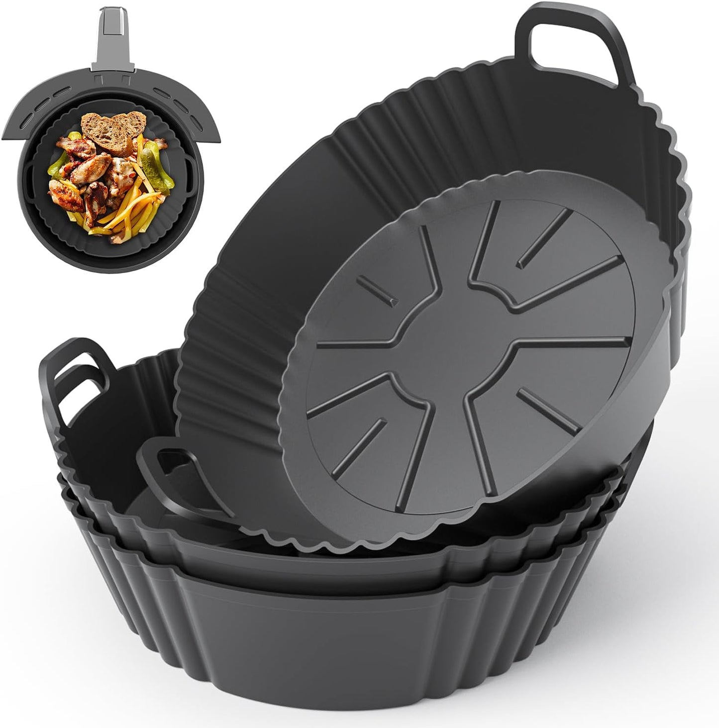 Ninja Silicone Air Fryer Liners: Reusable & Food Grade 3Pack