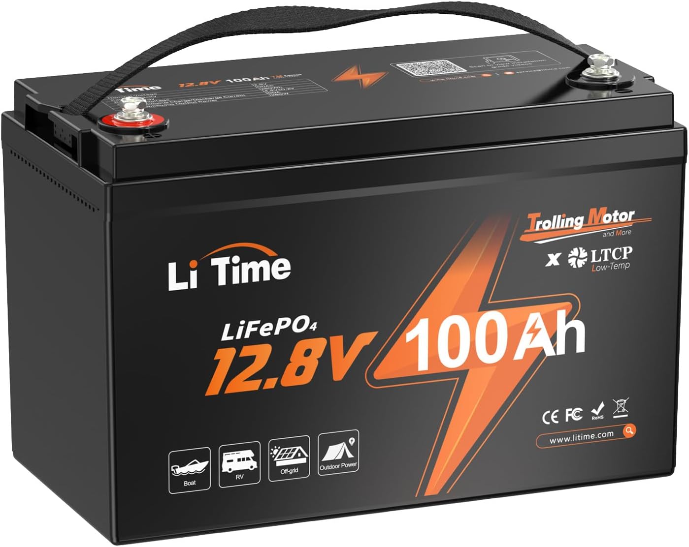 12V 100Ah LiFePO4 Battery with Low-Temp Protection for Trolling
