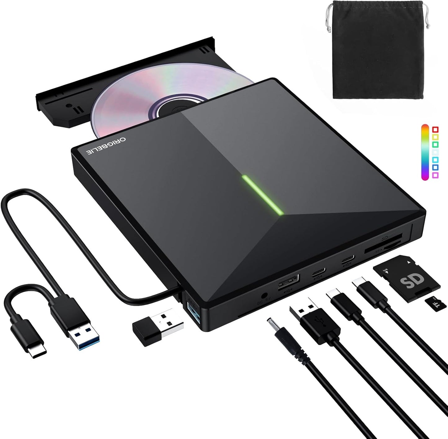 4 USB + 2 Card Slots External CD/DVD Drive