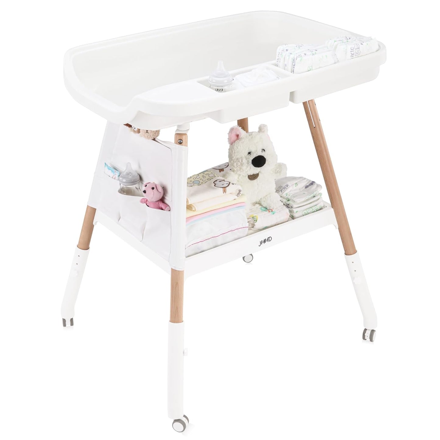 JMMD Baby Changing Table with Adjustable Height and Storage