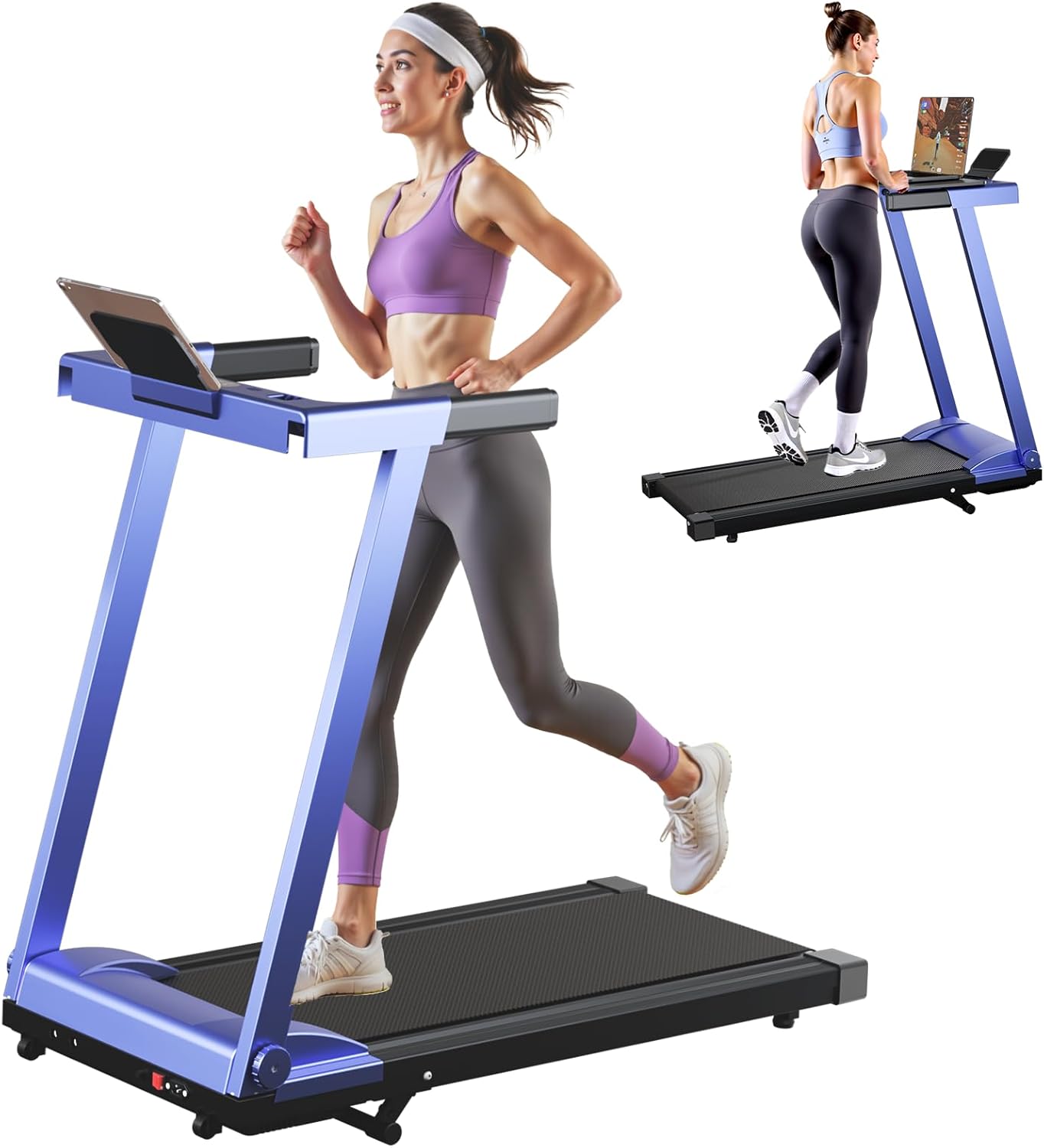 4-in-1 Foldable Treadmill for Home with Incline and Handles