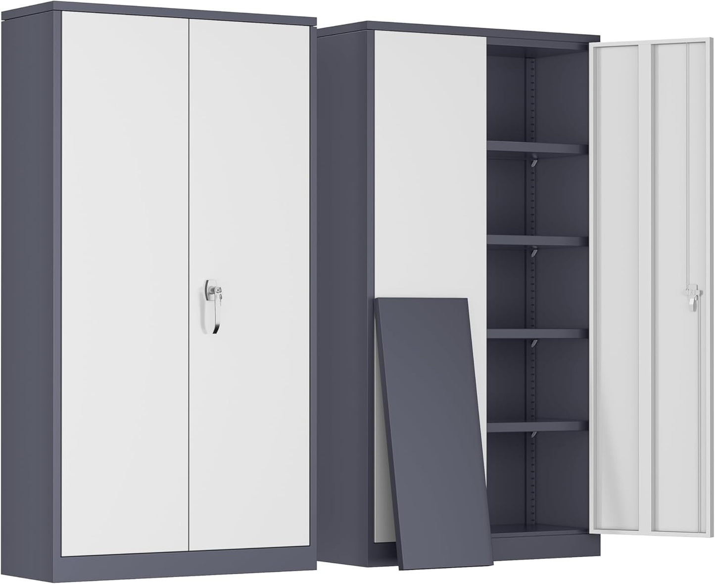 Greenvelly Metal Garage Storage Cabinet with Adjustable Shelves