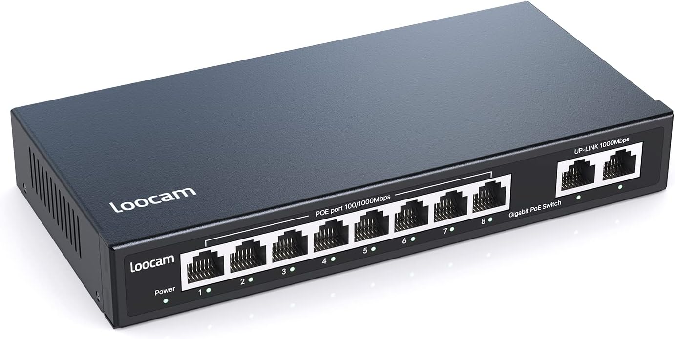 8 Port Gigabit PoE Switch with 2 Uplink Ports for Networking