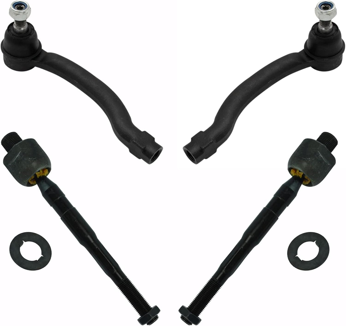 TRQ Front Tie Rod Set for 2009-2015 Honda Pilot Vehicles