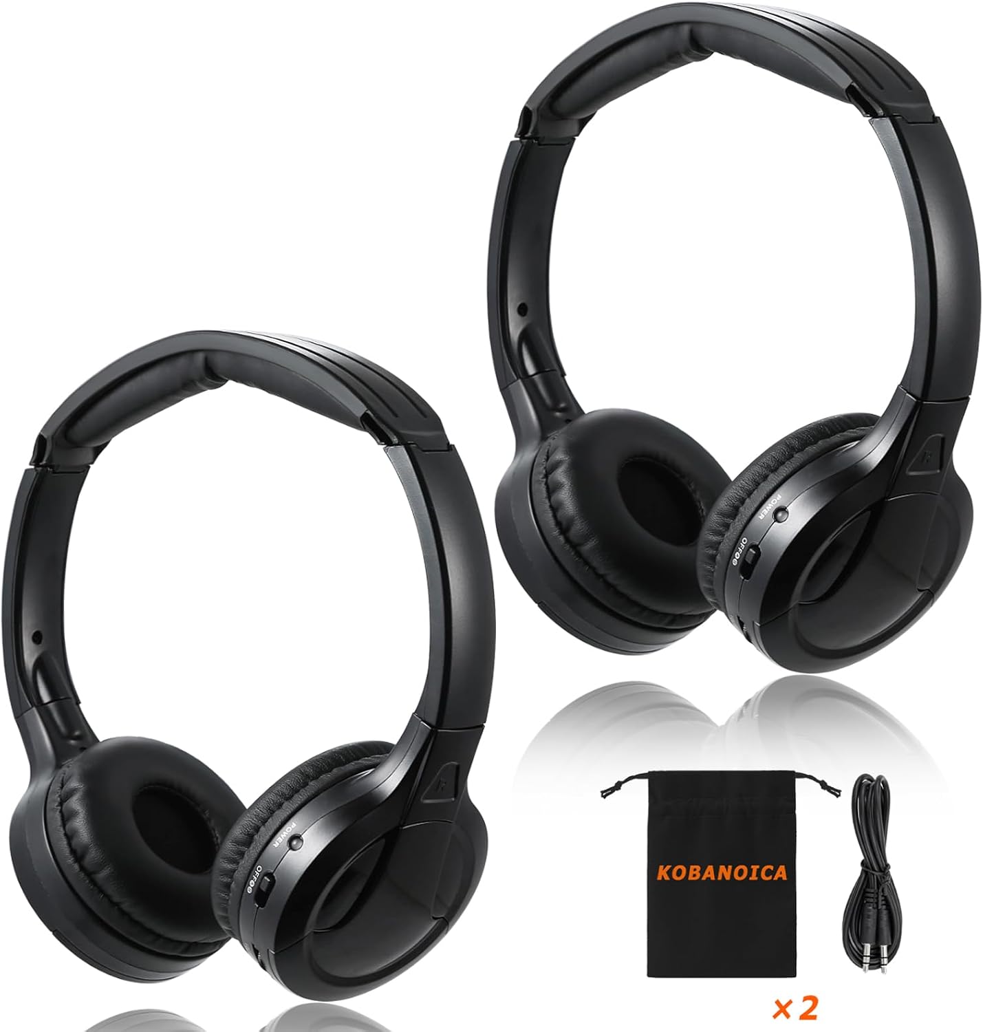 Infrared Headphones for Car DVD - Universal Wireless 2 Pack