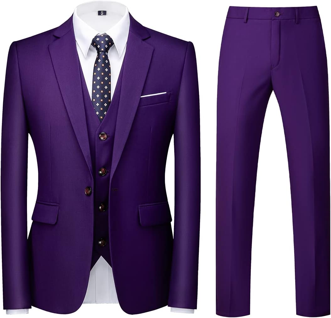 Mens Suits Regular Fit 3 Piece Tuxedo Blazer Set for Men