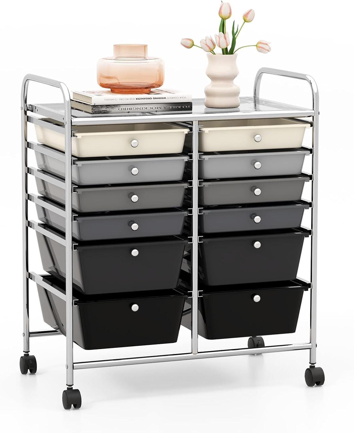GOFLAME 12-Drawer Rolling Storage Cart for Home and Office