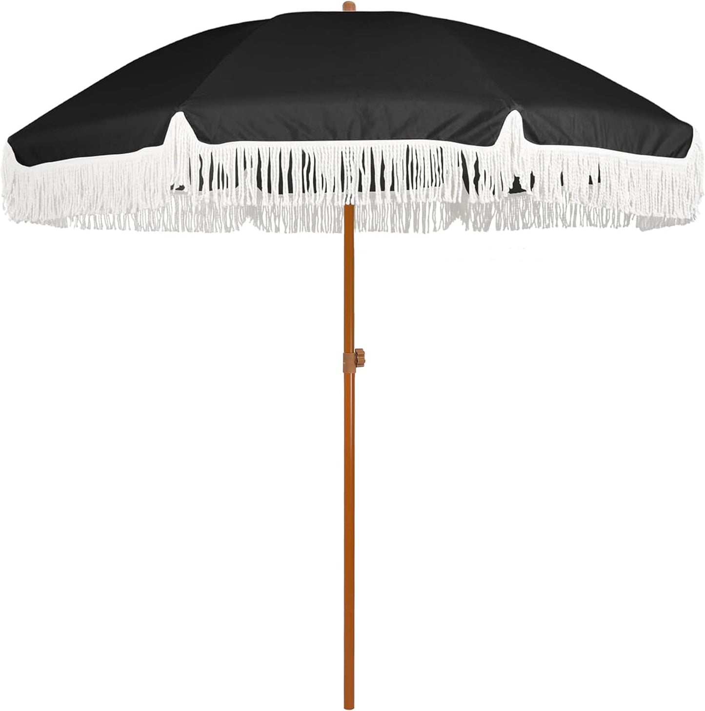 7ft Patio Umbrella with Fringe for Stylish Outdoor Shade