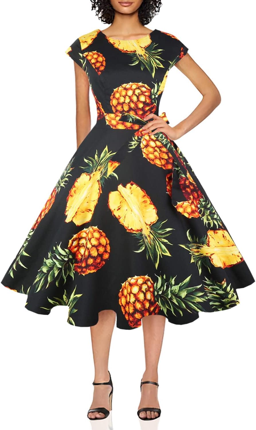 Vintage Swing Cocktail Party Dress with Pockets for Women