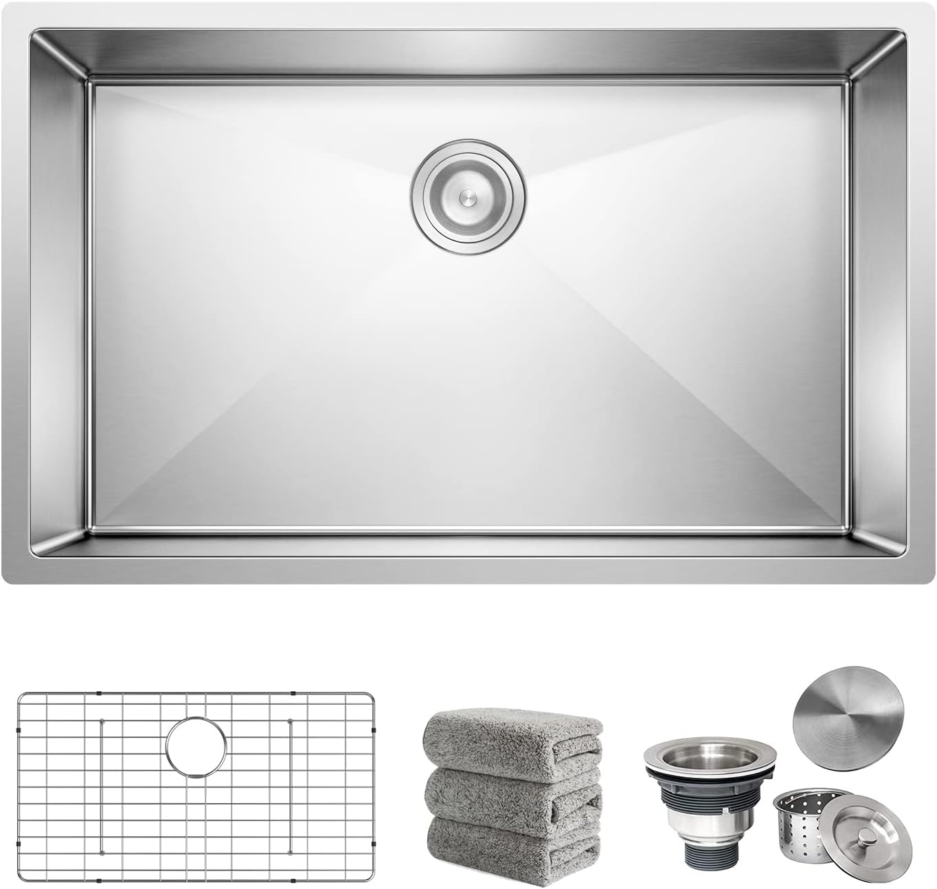 30x18 Inch Undermount Kitchen Sink Set with Premium Features