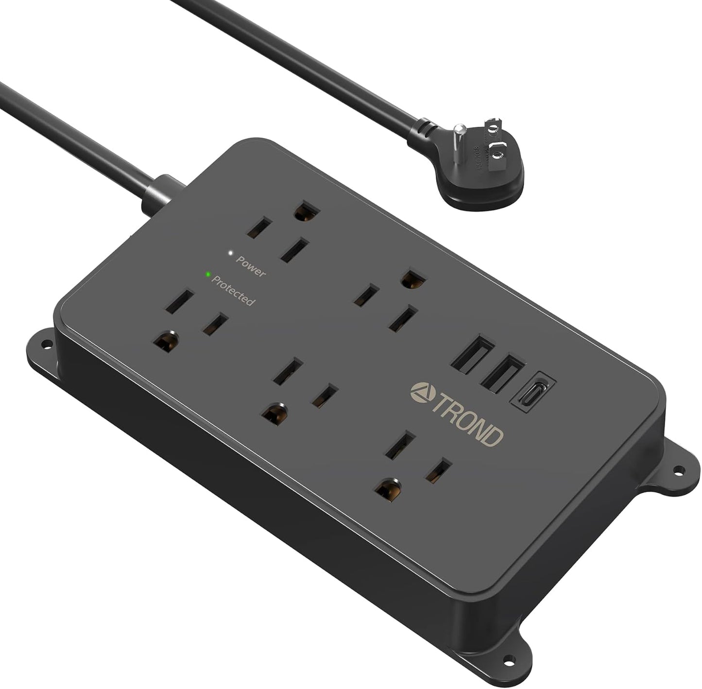 TROND Power Strip Surge Protector: Wide Outlets, USB Ports, ETL Listed