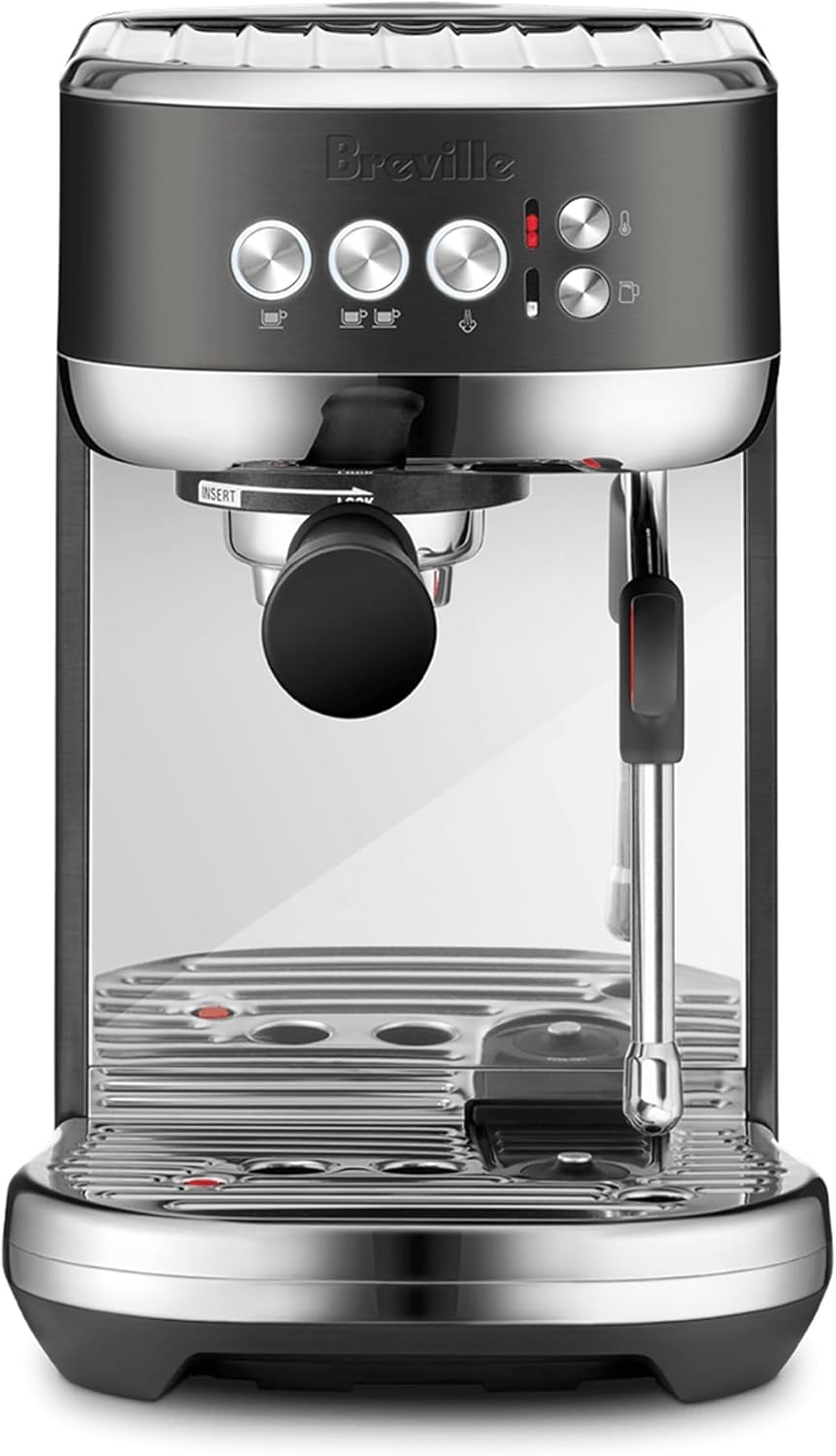 Breville Bambino Plus: Sleek Black Stainless Steel