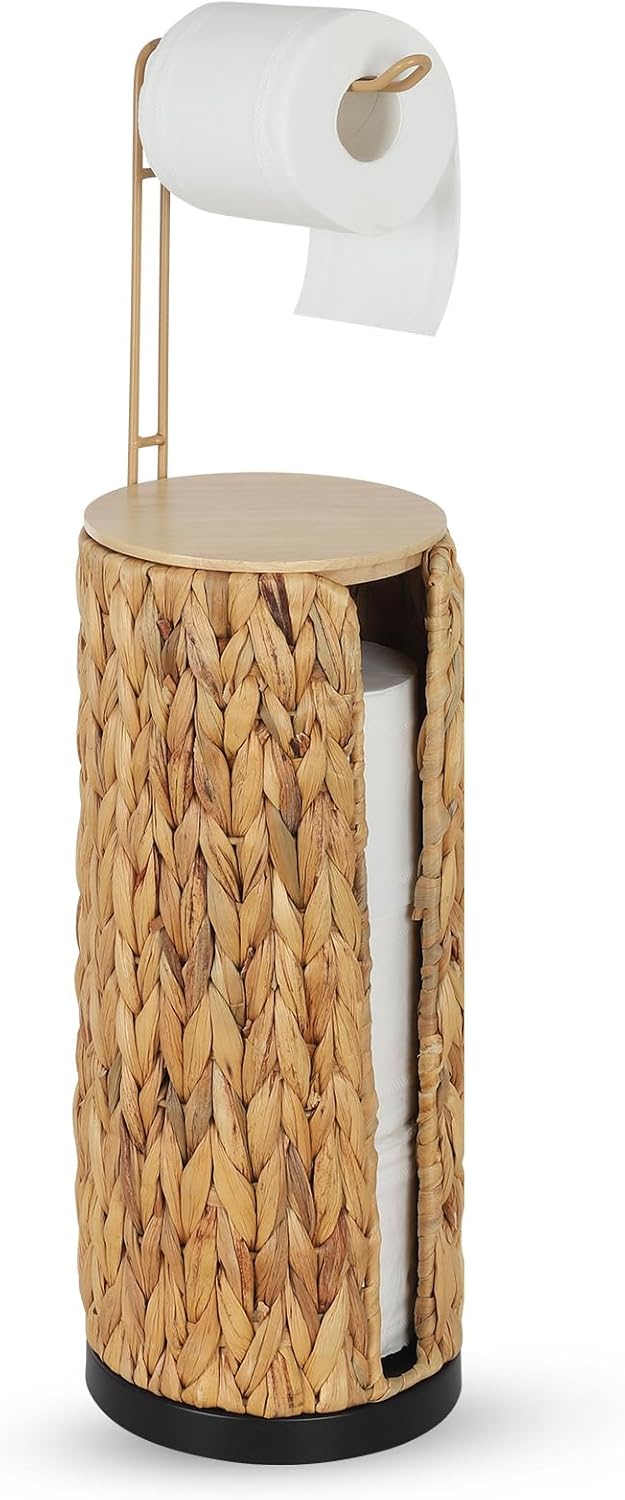 Freestanding Toilet Paper Holder with Storage for Bathroom