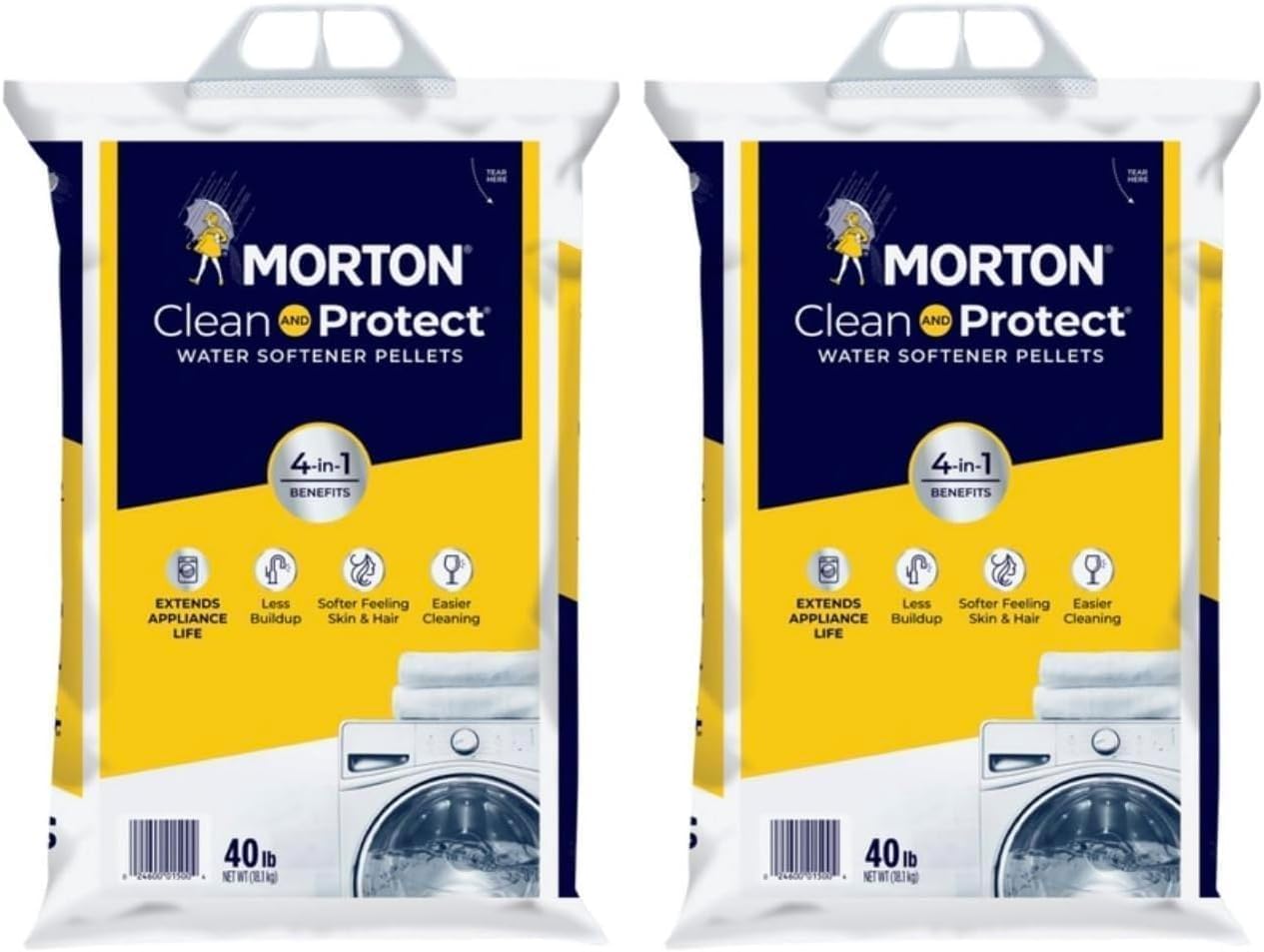 Morton Clean and Protect Water Softener Salt Pellets, 40 LB Pack-2