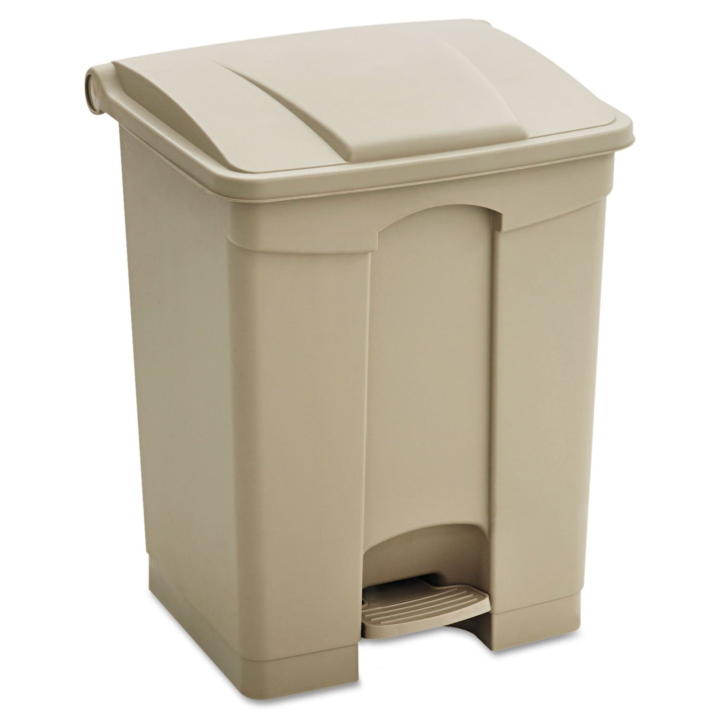 Safco Step On Plastic Trash Can for Hands-Free Waste Disposal