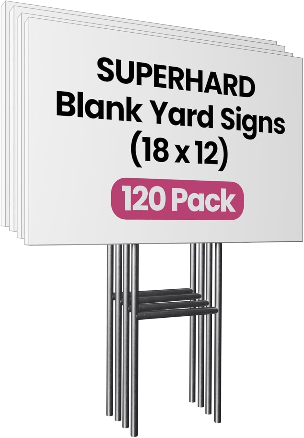 PartyPrints 120 Pack 18x12 Waterproof Yard Signs for Events