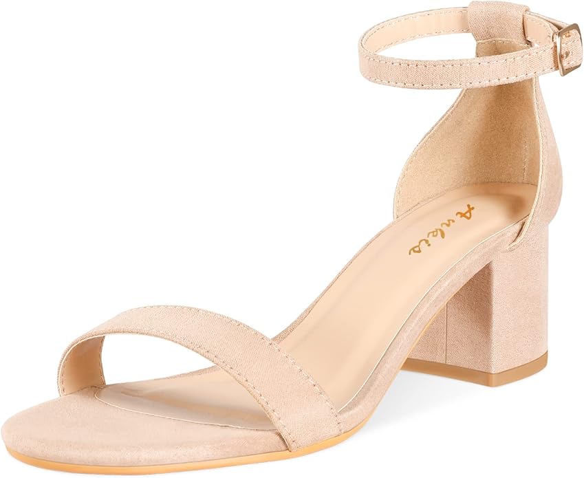 Ankis Nude Silver Black Heels for Women - Stylish Open Toe Sandals