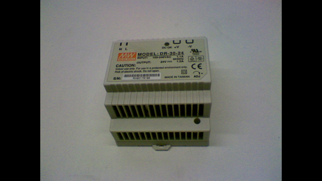 DR-30-24 Ac to DC DIN-Rail Switching Power Supply, 24VDC