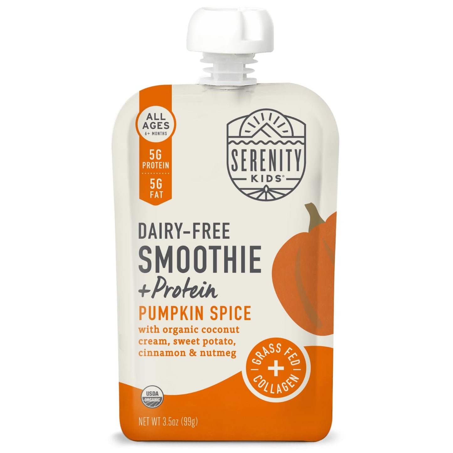 Organic Pumpkin Spice Protein Smoothie Pouch for Kids - 12 Pack