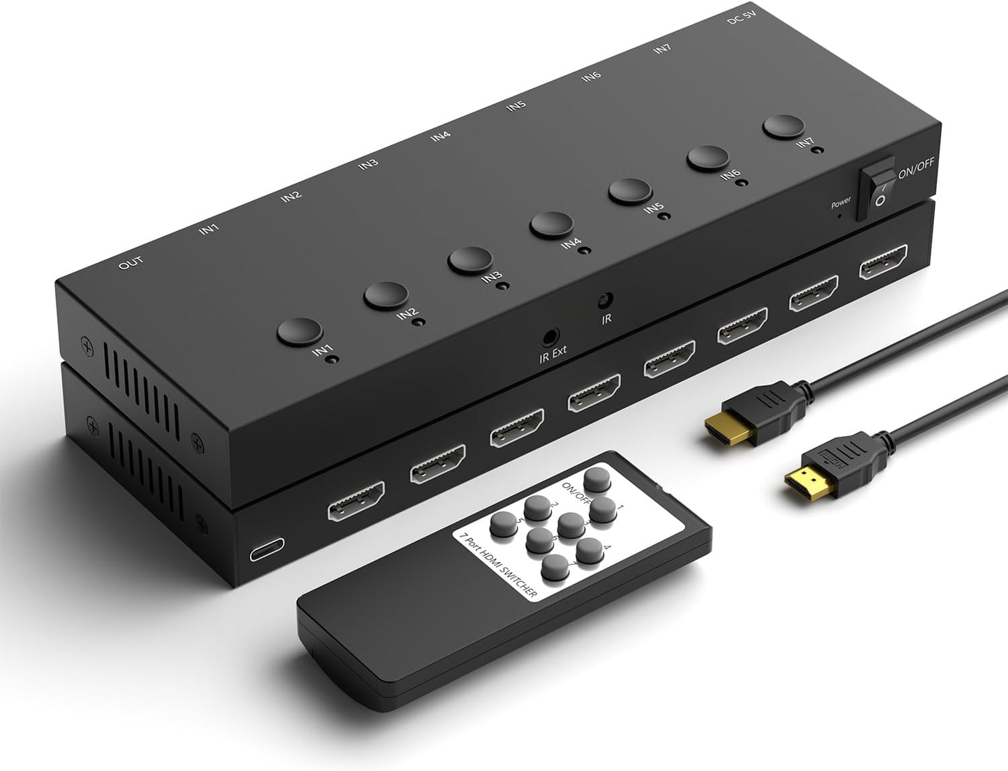 Y.D.F 7 Port HDMI Switch for 4k@60Hz Gaming and Streaming