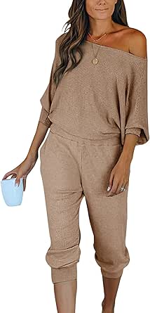 PRETTYGARDEN Women's 2 Piece Ribbed Tracksuit for Comfort