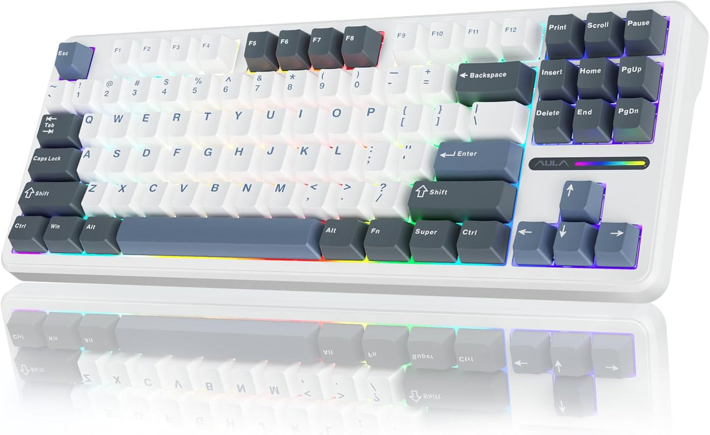 AULA F87 Wireless Mechanical Keyboard: Custom Hot-Swappable & RGB Backlit!