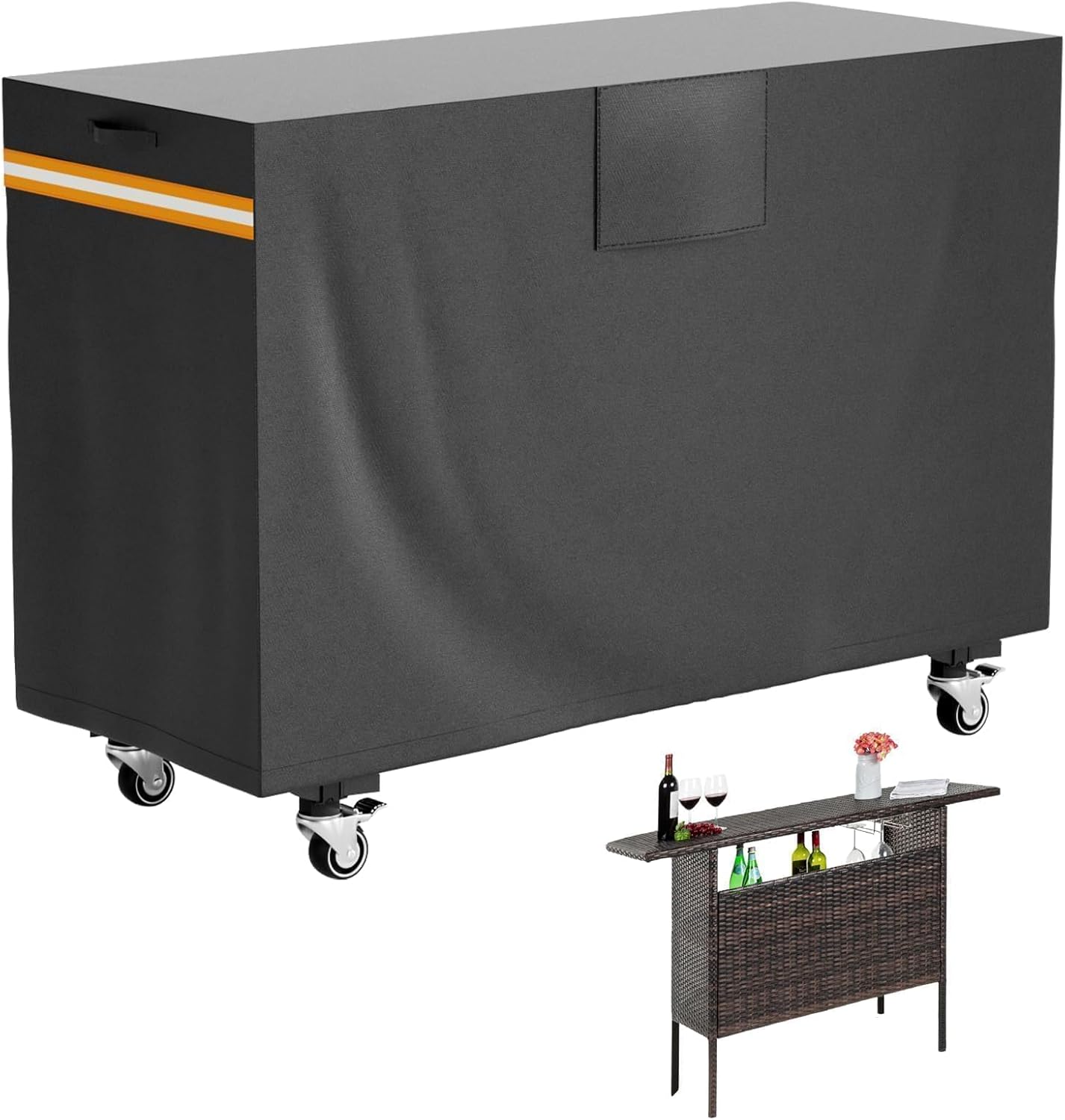 Heavy Duty 420D Outdoor Bar Prep Table Cover for Protection
