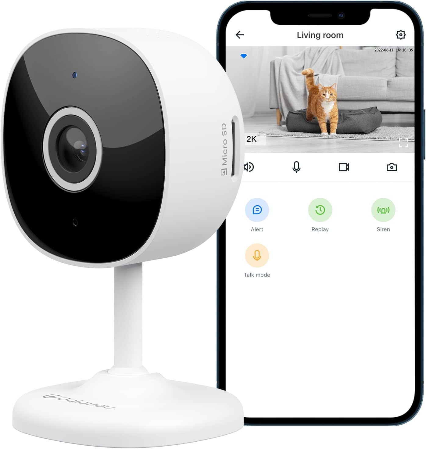 2K WiFi Camera - 24/7 Security for Home