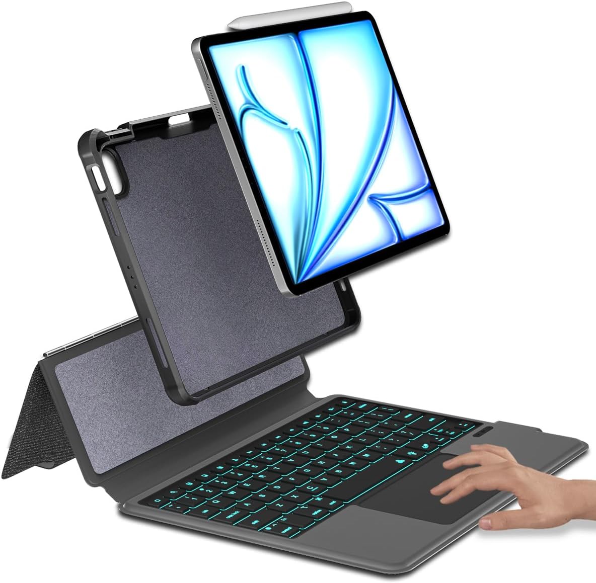 iPad Air 5th Keyboard Case with Touchpad and Backlight Features