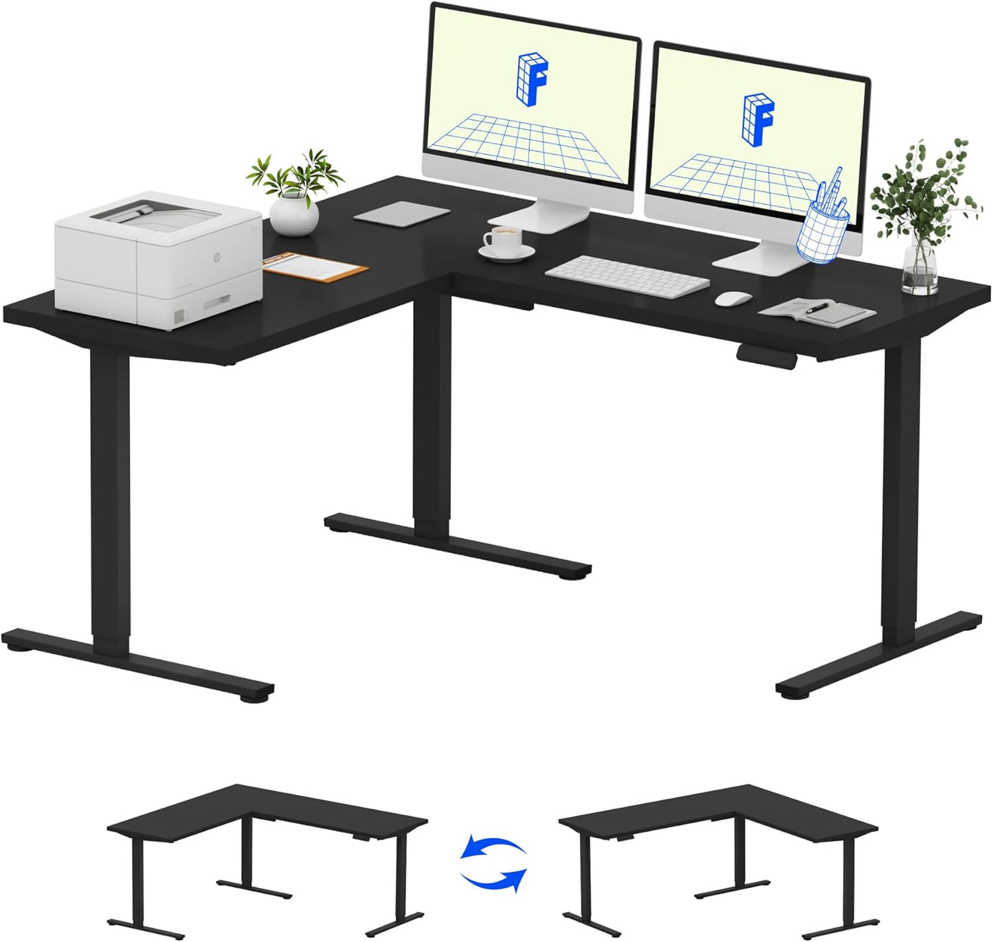Flexispot Electric L-Shaped Standing Desk - Height Adjustable Workspace