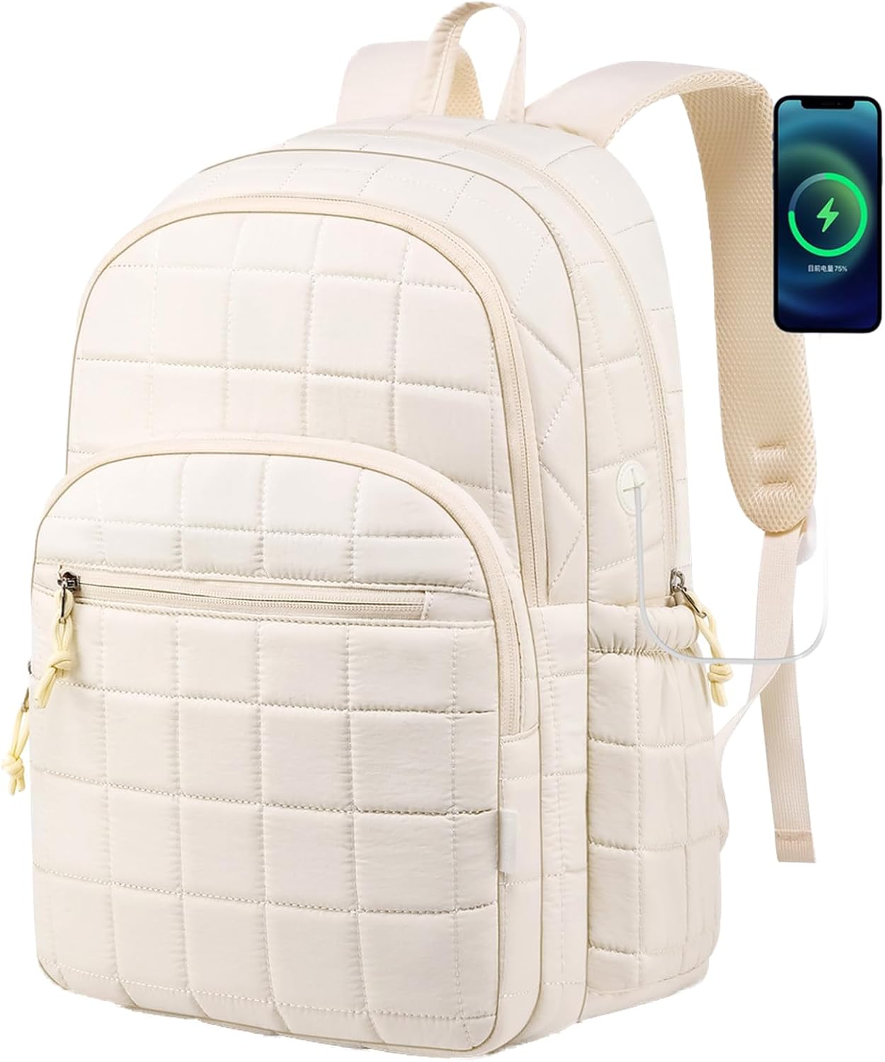 Laptop Backpack for Women College Travel Quilted Daypack