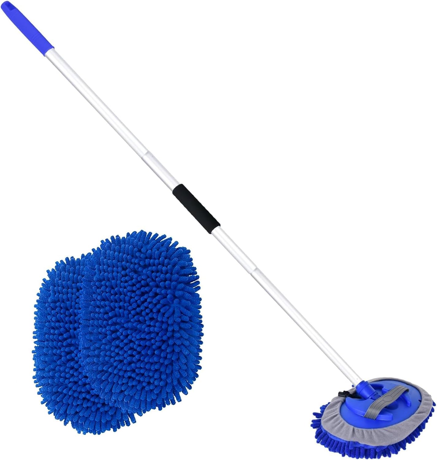 Long Reach Microfiber Car Wash Brush Kit - Scratch-Free Cleaning