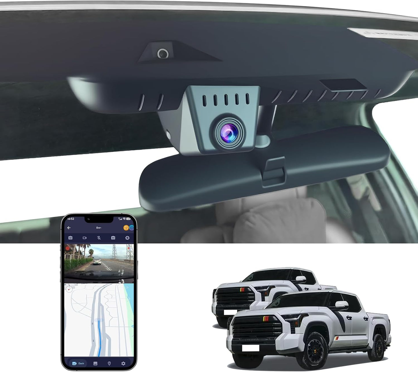 4K Dash Cam for 2022-2026 Toyota Tundra & Sequoia Models